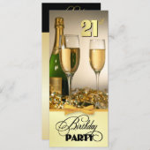 21エレガント歳の誕生日パーティの招待状 招待状 (正面/裏面)