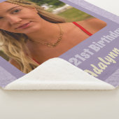 21カスタム歳の女性バイオレットのための写真ギフト シェルパブランケット (3/4)