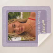 21カスタム歳の女性バイオレットのための写真ギフト シェルパブランケット (正面(横))