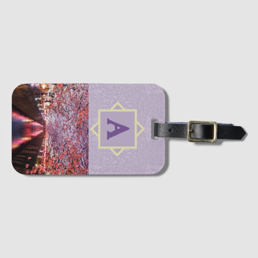 21カスタム歳の女性バイオレットのための写真ギフト ラゲッジタグ (正面横)