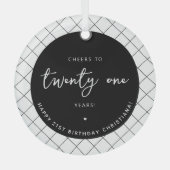 21カスタム歳21歳への応援 ガラスオーナメント (正面)