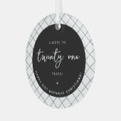 21カスタム歳21歳への応援 ガラスオーナメント (正面左)