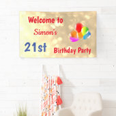 21カラフルパーソナライズされた歳の誕生日 横断幕 (インサイチュ)