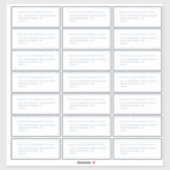 21ゲストアドレステンプレート各1.75 x 4.25インチシルバー シール (シート)