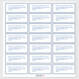 21ゲストアドレステンプレート各1.75 x 4.25インチブルー シール