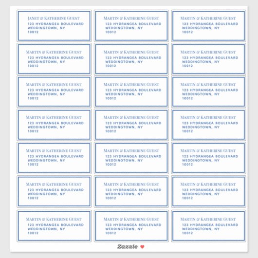 21ゲストアドレステンプレート各1.75 x 4.25インチブルー シール (シート)