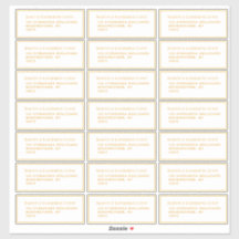 21ゲストアドレステンプレート各1.75 x 4.25インチ金ゴールド