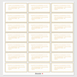 21ゲストアドレステンプレート各1.75 x 4.25インチ金ゴールド シール