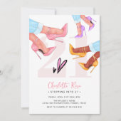 21シックハイヒールへのステップイン21st誕生日 招待状 (正面)