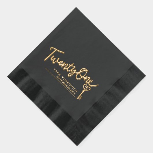 21スクリプトおよび鍵文字名前をカスタムする日 箔ナプキン (右)