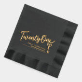 21スクリプトおよび鍵文字名前をカスタムする日 箔ナプキン (左)