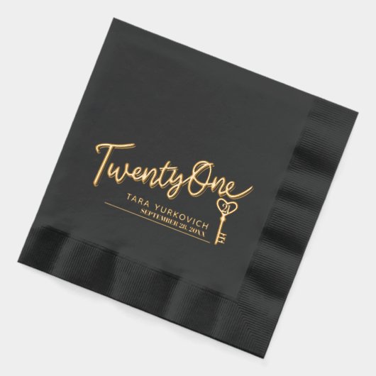 21スクリプトおよび鍵文字名前をカスタムする日 箔ナプキン (左)