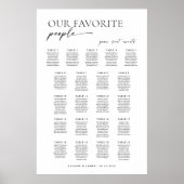 21テーブモダンルウェルカムシーティングチャート ポスター (正面)