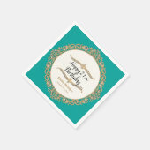 21ハッピーバースデーパーティーお祝いラウンドデコール スタンダードカクテルナプキン (角)