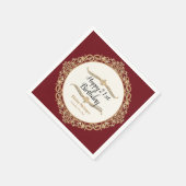 21ハッピーバースデーパーティーお祝いラウンドデコール スタンダードカクテルナプキン (角)