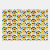 21ハッピーバースデーブライトタイポグラフィバルーン ラッピングペーパーシート (正面)