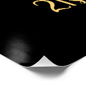 21ハッピーバースデーブラック金ゴールドグリッター スタイリッシュ ポスター (コーナー)