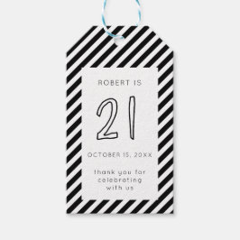 21ハッピー21歳の誕生日男性へミニマシンプルリスト ギフトタグ