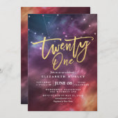 21バースデーパーティー銀河系星座 招待状 (正面/裏面)