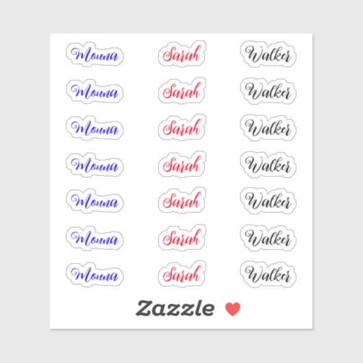 (21パーソナライズされたラベル)独自のスクリプト名を作成する シール (シート)