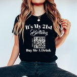 21パーソナライズされた歳のバースデ買ィアドリンクQRコード Tシャツ<br><div class="desc">21歳パーソナライズされたの誕生日を紹介買「Me A Drink」QRコードTシャツは、あなたのマイルストーンお祝いのための究極のステートメントピース。心地よいとスタイルを念頭に置いて作られたこのシャツは、あなたの誕生日のお祝いに最適である。21歳の誕生日にパーティーの生活として際立つデザインで、お名前と年齢を付けたシャツ。QRコーユーモアのあるド買の「Me A Drink」で注目を集め、お祝いにおもしろいの要素を追加する。誕生日チーム用に設計された私たちのカスタムTシャツは、あなたのクルーと永遠の思い出を作成するのに最適な選択である。さらに、バックプリントオプションが利用可能な場合は、あなたの誕生日パーティーのシャツに特別なtouchを追加することができる。21歳祝の誕生日をスタイルで過ごし、誕生日クルーのシャツで思い出す夜の準備をパーソナライズされたしよう！</div>