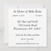 21パーソナライズされた歳の誕生日パーティの招待状 招待状 (裏面)