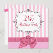 21パーソナライズされた歳の誕生日パーティの招待状 招待状 (正面/裏面)