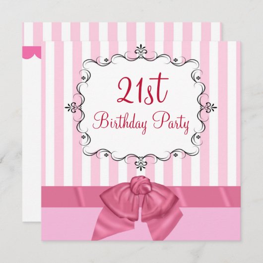 21パーソナライズされた歳の誕生日パーティの招待状 招待状 (正面/裏面)