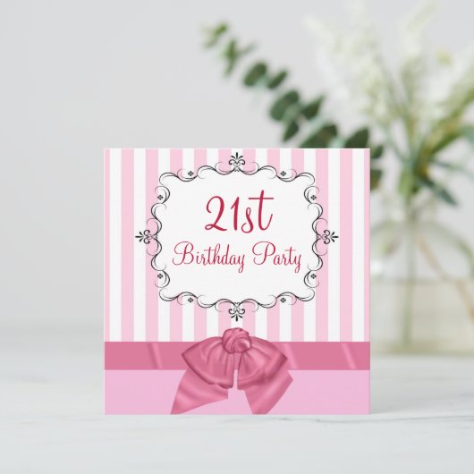 21パーソナライズされた歳の誕生日パーティの招待状 招待状 (スタンド正面)