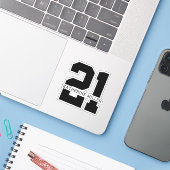 21パーソナライズされた歳の誕生日モダン シール (ノートパソコンとiPhone)