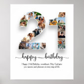 21パーソナライズされた誕生日コラージポスター ポスター (正面)