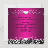 21パーティーシルバーピンク白黒ヒョウ 招待状 (裏面)