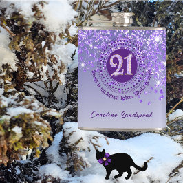 21パープルグリッター&飲酒引用文 フラスク