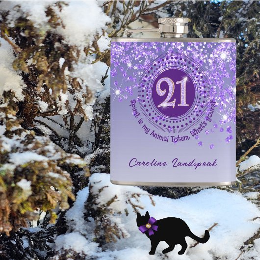 21パープルグリッター&飲酒引用文 フラスク