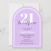 21パープルブラックアーチシック21歳の誕生日 招待状 (正面)