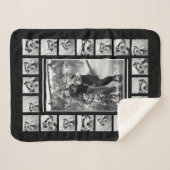 21フォトコラージュとドットパターン – カラー編集可能 シェルパブランケット (正面(横))