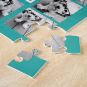 21フォトコラージュと文字 – カラー編集が可能 ジグソーパズル (側面)