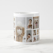 21フォトコラージュパーソナライズされた家族 ジャンボコーヒーマグカップ (正面)