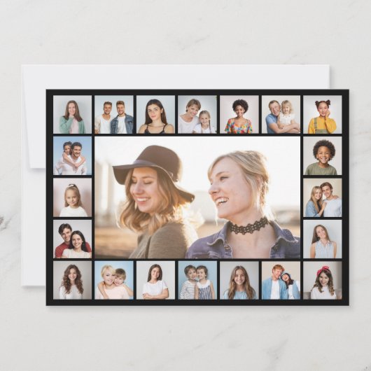 21フォトコラージュ編集可能カラーグリーティングカード (正面)