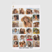 21フォトコラージュ – カスタム文字 – 白黒 ゴルフタオル (正面)