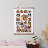 21フォトコラージュ – 1つの写真がハイライト表示 吊り下げ型タペストリー (寝室)