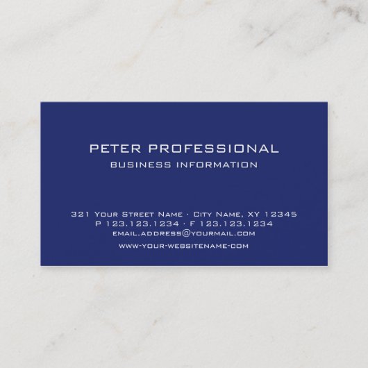 21プロフェッショナル名モダン刺ウルトラマリン 名刺 (正面)