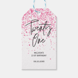 21ホットピきらめくンクグリッター誕生日 ギフトタグ