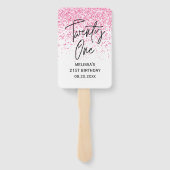 21ホットピきらめくンクグリッター誕生日 ハンドファン (裏面)