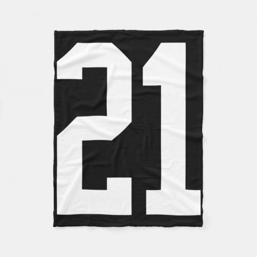 #21ホワイトナンバー21スポーツファンスタイルハロウィーンCos フリースブランケット (正面)