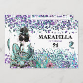 *~* 21マーメイドGLAM LUXEアンダーシーバースデーパーティー 招待状 (正面/裏面)