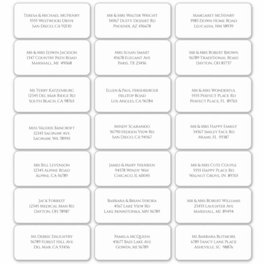 21ミニマモダンリストの個別ゲスト名 シール (正面)