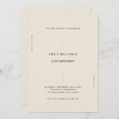 21ミニマルモダン歳の誕生日 招待状 (正面/裏面)