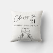 21モダンエレガント歳の誕生日パーティーにシックな応援 クッション (裏面)