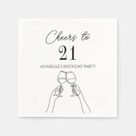 21モダンエレガント歳の誕生日パーティーにシックな応援 スタンダードカクテルナプキン